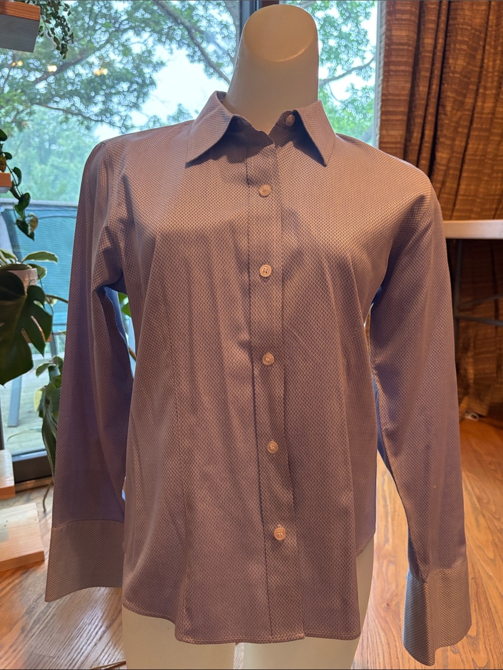 Liz Claiborne Light Lavender Button-Front Blouse